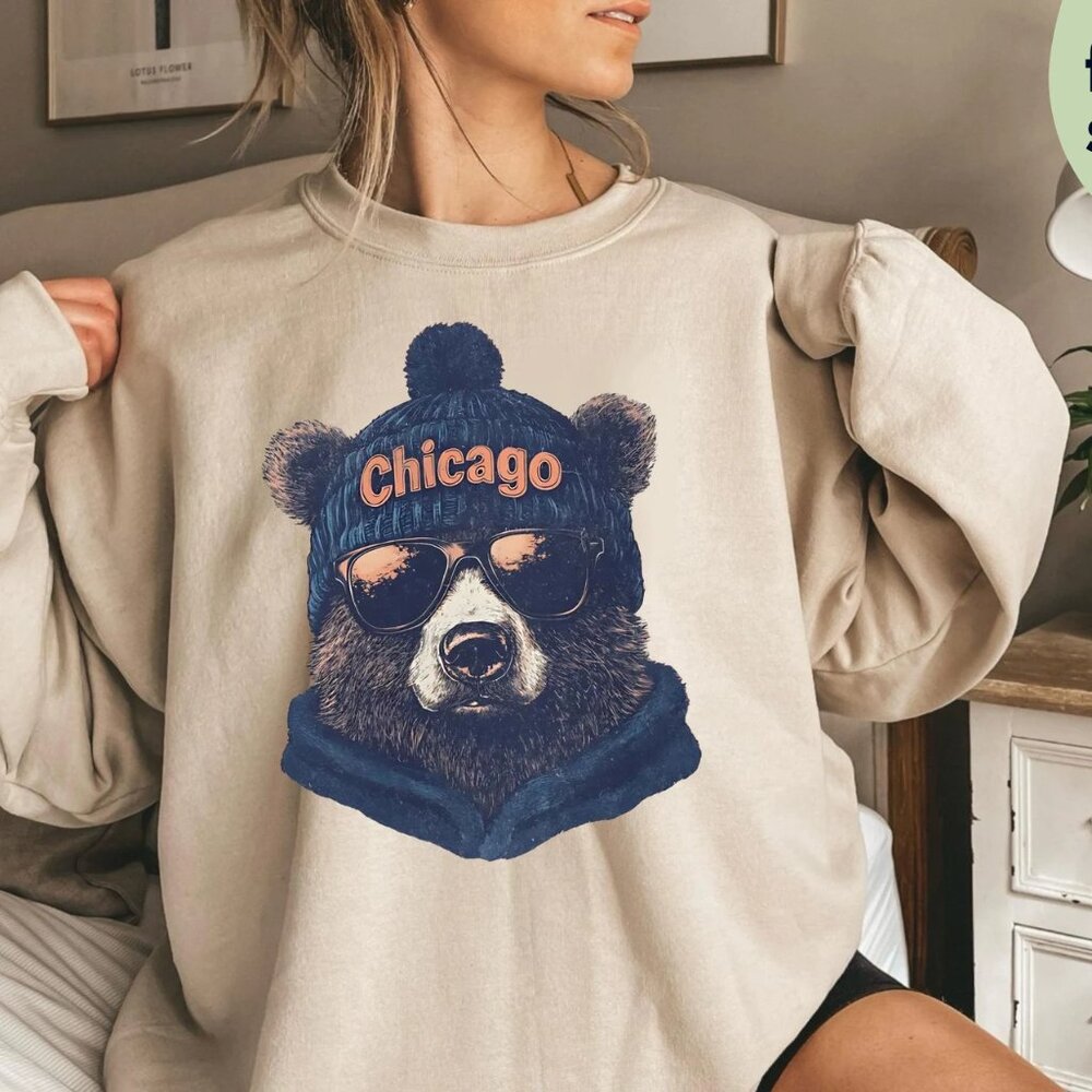 Vintage Chicago Football Sweatshirt, NFL Chicago Bears Unisex Men Women Shirt